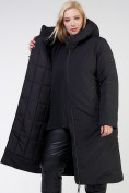 Оптом Куртка зимняя удлиненная женская черного цвета 114-935_701Ch в Перми, фото 11