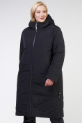 Оптом Куртка зимняя удлиненная женская черного цвета 114-935_701Ch в Екатеринбурге, фото 3