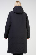 Оптом Куртка зимняя удлиненная женская черного цвета 114-935_701Ch в Новосибирске, фото 5