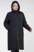 Оптом Куртка зимняя удлиненная женская черного цвета 114-935_701Ch в Екатеринбурге, фото 6