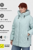 Оптом Куртка женская демисезонная с капюшоном бирюзового цвета 1140Br
