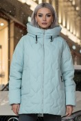 Оптом Куртка женская демисезонная с капюшоном бирюзового цвета 1140Br