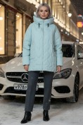 Оптом Куртка женская демисезонная с капюшоном бирюзового цвета 1140Br, фото 4