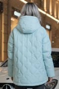 Оптом Куртка женская демисезонная с капюшоном бирюзового цвета 1140Br, фото 2