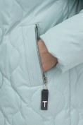 Оптом Куртка женская демисезонная с капюшоном бирюзового цвета 1140Br, фото 5