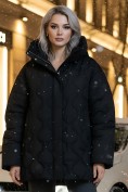 Оптом Куртка женская демисезонная с капюшоном черного цвета 1140Ch, фото 2