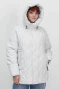 Оптом Куртка женская демисезонная с капюшоном серого цвета 1140Sr, фото 6