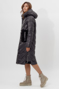 Оптом Пальто утепленное женское зимние черного цвета 11608Ch в Екатеринбурге, фото 2