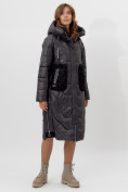 Оптом Пальто утепленное женское зимние черного цвета 11608Ch в Екатеринбурге, фото 3