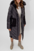 Оптом Пальто утепленное женское зимние черного цвета 11608Ch в Екатеринбурге, фото 11
