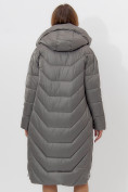 Оптом Пальто утепленное женское зимние серого цвета 11608Sr в Екатеринбурге, фото 12