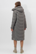 Оптом Пальто утепленное женское зимние серого цвета 11608Sr в Екатеринбурге, фото 4