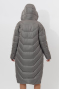 Оптом Пальто утепленное женское зимние серого цвета 11608Sr в Екатеринбурге, фото 18