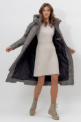 Оптом Пальто утепленное женское зимние серого цвета 11608Sr в Екатеринбурге, фото 5