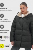 Оптом Куртка женская зимняя с капюшоном большого размера черного цвета 1170Ch