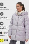 Оптом Куртка женская зимняя с капюшоном большого размера фиолетового цвета 1170F