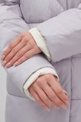 Оптом Куртка женская зимняя с капюшоном большого размера фиолетового цвета 1170F, фото 8