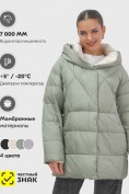 Оптом Куртка женская зимняя с капюшоном большого размера зеленого цвета 1170Z