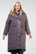 Оптом Куртка зимняя женская классическая  коричневого цвета 118-931_36K, фото 2