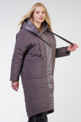 Оптом Куртка зимняя женская классическая  коричневого цвета 118-931_36K в Перми