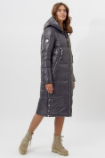 Оптом Пальто утепленное женское зимние темно-серого цвета 11816TC в Екатеринбурге, фото 10