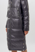 Оптом Пальто утепленное женское зимние темно-серого цвета 11816TC в Екатеринбурге, фото 13