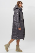 Оптом Пальто утепленное женское зимние темно-серого цвета 11816TC в Екатеринбурге, фото 3