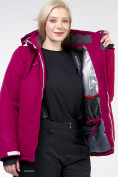 Оптом Куртка горнолыжная женская большого размера малинового цвета 11982M в Нижнем Новгороде, фото 12