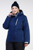 Оптом Куртка горнолыжная женская большого размера темно-синего цвета 11982TS, фото 11