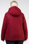 Оптом Куртка горнолыжная женская большого размера бордового цвета 11982Bo в Перми, фото 7