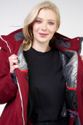 Оптом Куртка горнолыжная женская большого размера бордового цвета 11982Bo в Самаре, фото 10