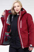 Оптом Куртка горнолыжная женская большого размера бордового цвета 11982Bo в Сочи, фото 11