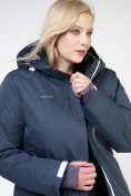 Оптом Куртка горнолыжная женская большого размера темно-серого цвета 11982TC в Уфе, фото 5