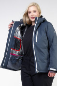 Оптом Куртка горнолыжная женская большого размера темно-серого цвета 11982TC в Омске, фото 7