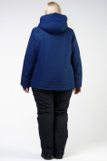 Оптом Костюм горнолыжный женский большого размера темно-синего цвета 011982TS, фото 4