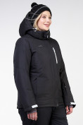 Оптом Куртка горнолыжная женская большого размера черного цвета 11982Ch в Санкт-Петербурге