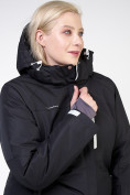 Оптом Куртка горнолыжная женская большого размера черного цвета 11982Ch в Уфе, фото 8