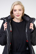 Оптом Куртка горнолыжная женская большого размера черного цвета 11982Ch, фото 9