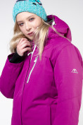 Оптом Куртка горнолыжная женская большого размера фиолетового цвета 11982F в Волгоградке, фото 7