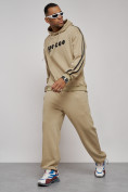 Оптом Спортивный костюм мужской трикотажный демисезонный бежевого цвета 120007B в Перми, фото 17