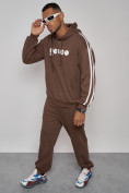 Оптом Спортивный костюм мужской трикотажный демисезонный коричневого цвета 120007K в Перми, фото 14