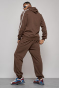 Оптом Спортивный костюм мужской трикотажный демисезонный коричневого цвета 120007K в Казани, фото 15