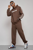 Оптом Спортивный костюм мужской трикотажный демисезонный коричневого цвета 120007K во Владивостоке, фото 21