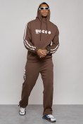 Оптом Спортивный костюм мужской трикотажный демисезонный коричневого цвета 120007K в Перми, фото 5