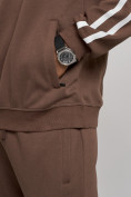 Оптом Спортивный костюм мужской трикотажный демисезонный коричневого цвета 120007K в Сочи, фото 8