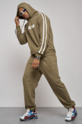 Оптом Спортивный костюм мужской трикотажный демисезонный цвета хаки 120007Kh, фото 19