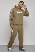 Оптом Спортивный костюм мужской трикотажный демисезонный цвета хаки 120007Kh, фото 3