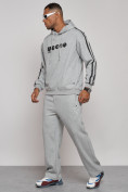 Оптом Спортивный костюм мужской трикотажный демисезонный серого цвета 120007Sr в Уфе, фото 2