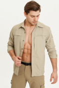 Оптом Рубашка классическая мужская бежевого цвета 12001B в Казани, фото 17
