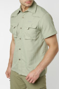Оптом Рубашка классическая мужская бежевого цвета 12003B в Казани, фото 15
